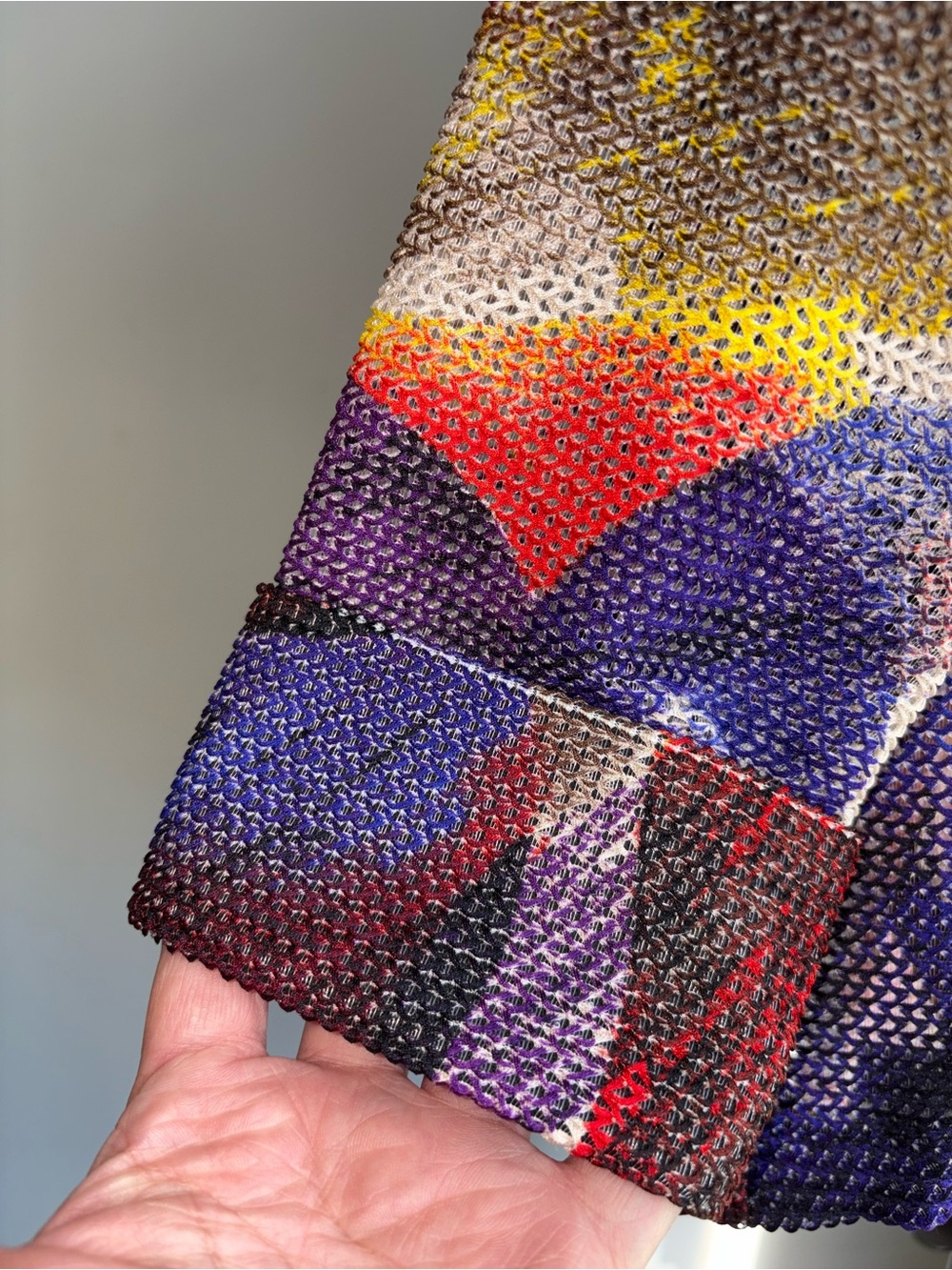 Joseph Ribkoff Multicolor Abstract Print Open Weave Jacket Size 8 Art to Wear - Picture 8 of 15